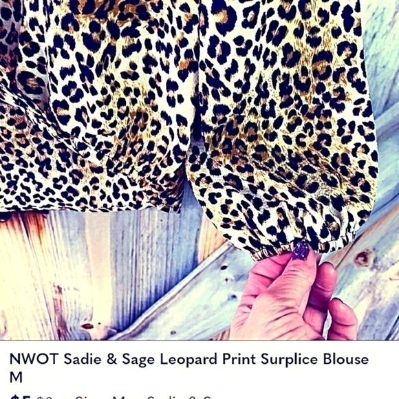 Sadie & Sage Med Surplus Leopard Print Long Sleeve Blouse - Picture 4 of 6